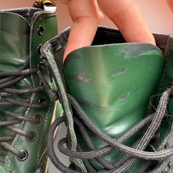 Dr. Martens 1460 Green Leather Boots – Women’s 6 US – Distressed & Worn - Picture 10 of 12